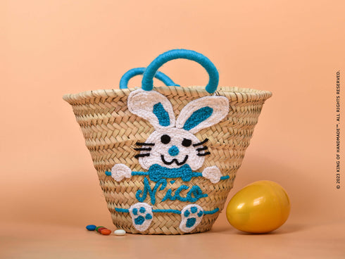 Customized Handmade Easter Straw Basket: A Cute and Adorable Gift